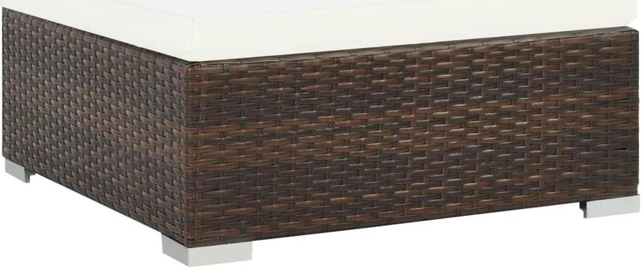 Alt view image 5 of 7 - vidaXL Patio Dining Set 6 Piece Table Chair with Cushions Poly Rattan Black