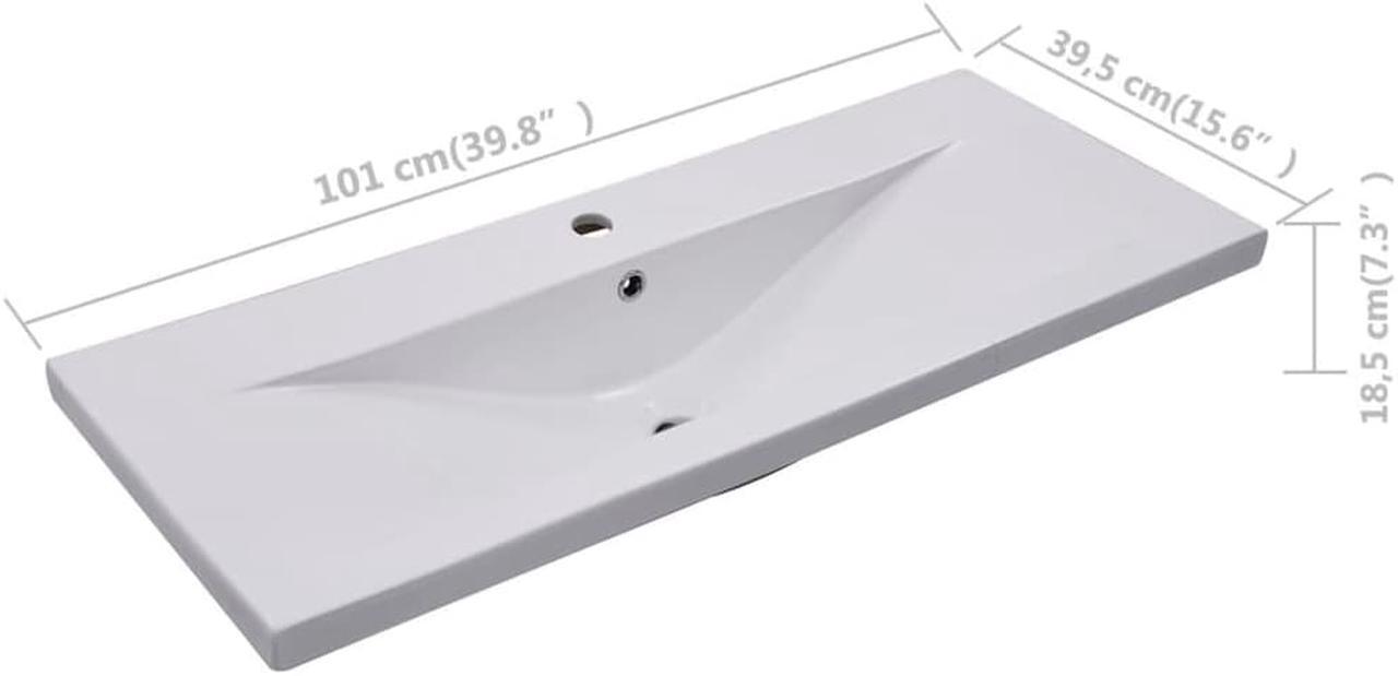 Alt view image 4 of 18 - vidaXL Wash Basin Built-in Basin Vanity Sink Small Basin Bath Sink Ceramic White