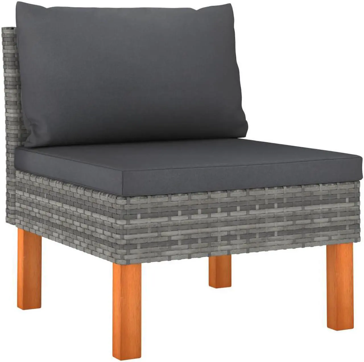 Alt view image 5 of 7 - vidaXL Patio Lounge Set 6 Piece Sectional Sofa Couch Footrest with Cushions