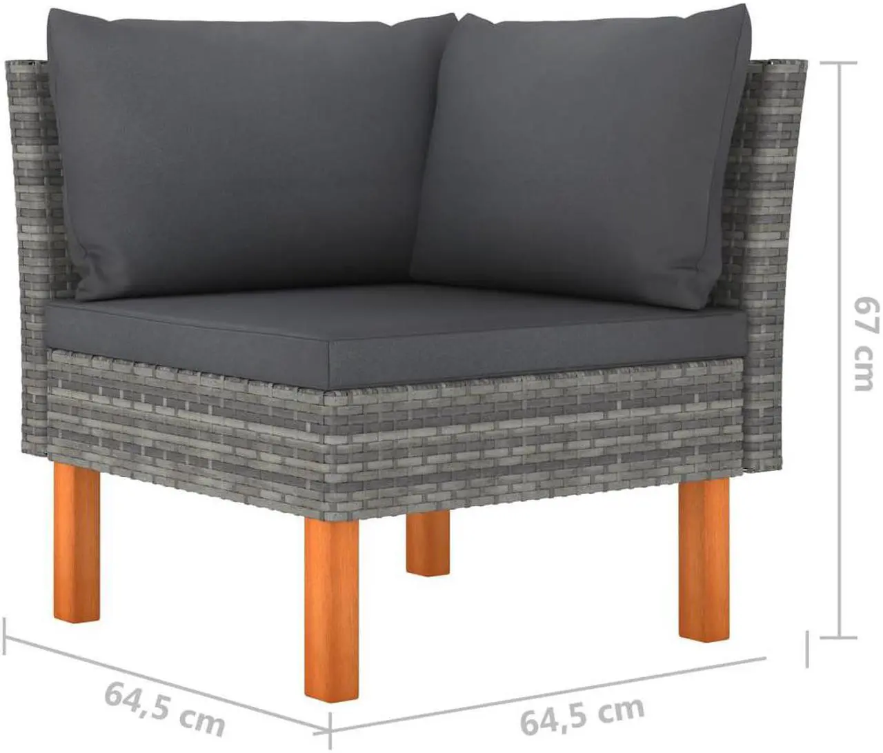 Alt view image 6 of 7 - vidaXL Patio Lounge Set 6 Piece Sectional Sofa Couch Footrest with Cushions