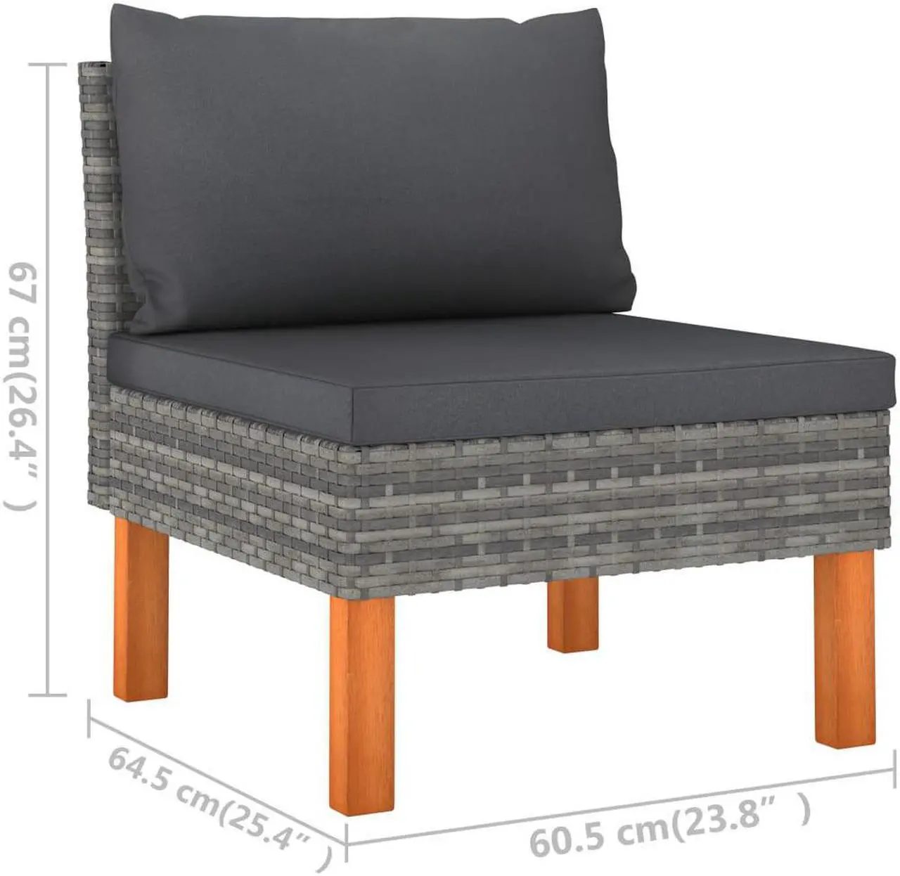Alt view image 7 of 7 - vidaXL Patio Lounge Set 6 Piece Sectional Sofa Couch Footrest with Cushions