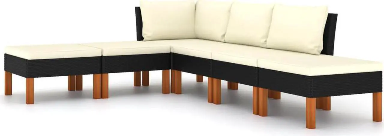 Main image of vidaXL Patio Lounge Set 6 Piece Sectional Sofa Couch Footrest with Cushions