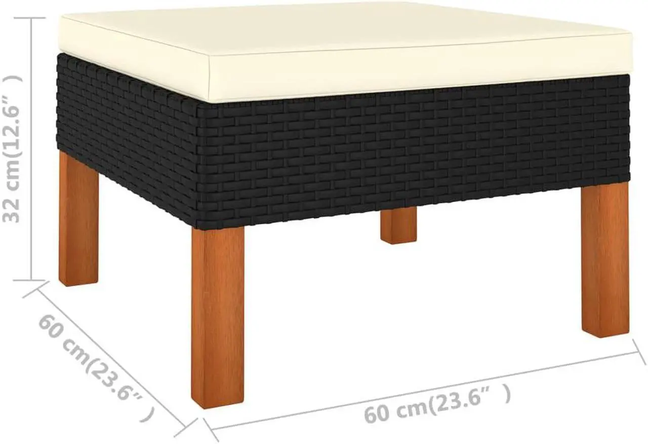 Alt view image 7 of 7 - vidaXL Patio Lounge Set 6 Piece Sectional Sofa Couch Footrest with Cushions