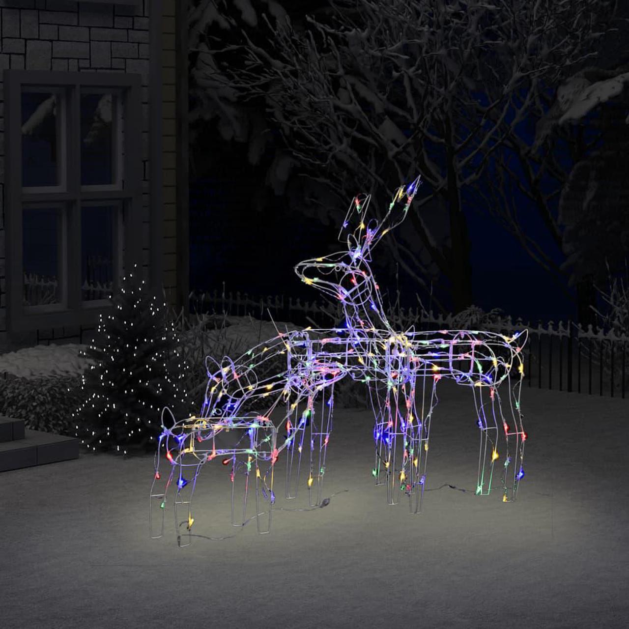 Main image of vidaXL Christmas Reindeers 3 Pcs Christmas Lighting Decoration Multicolor