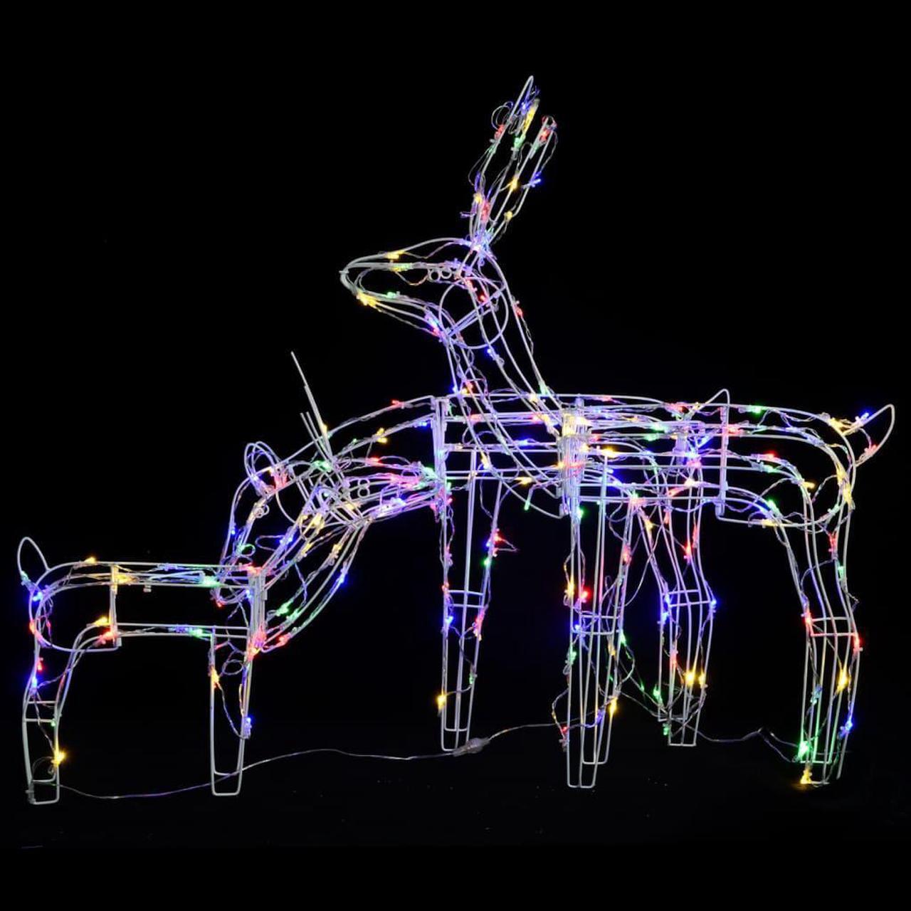 Alt view image 3 of 13 - vidaXL Christmas Reindeers 3 Pcs Christmas Lighting Decoration Multicolor