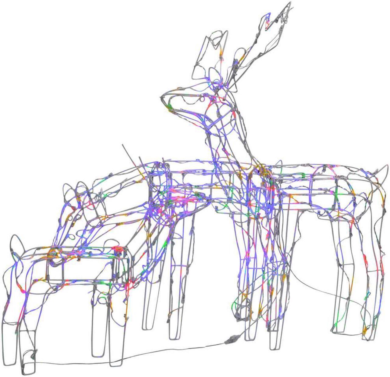 Alt view image 2 of 13 - vidaXL Christmas Reindeers 3 Pcs Christmas Lighting Decoration Multicolor