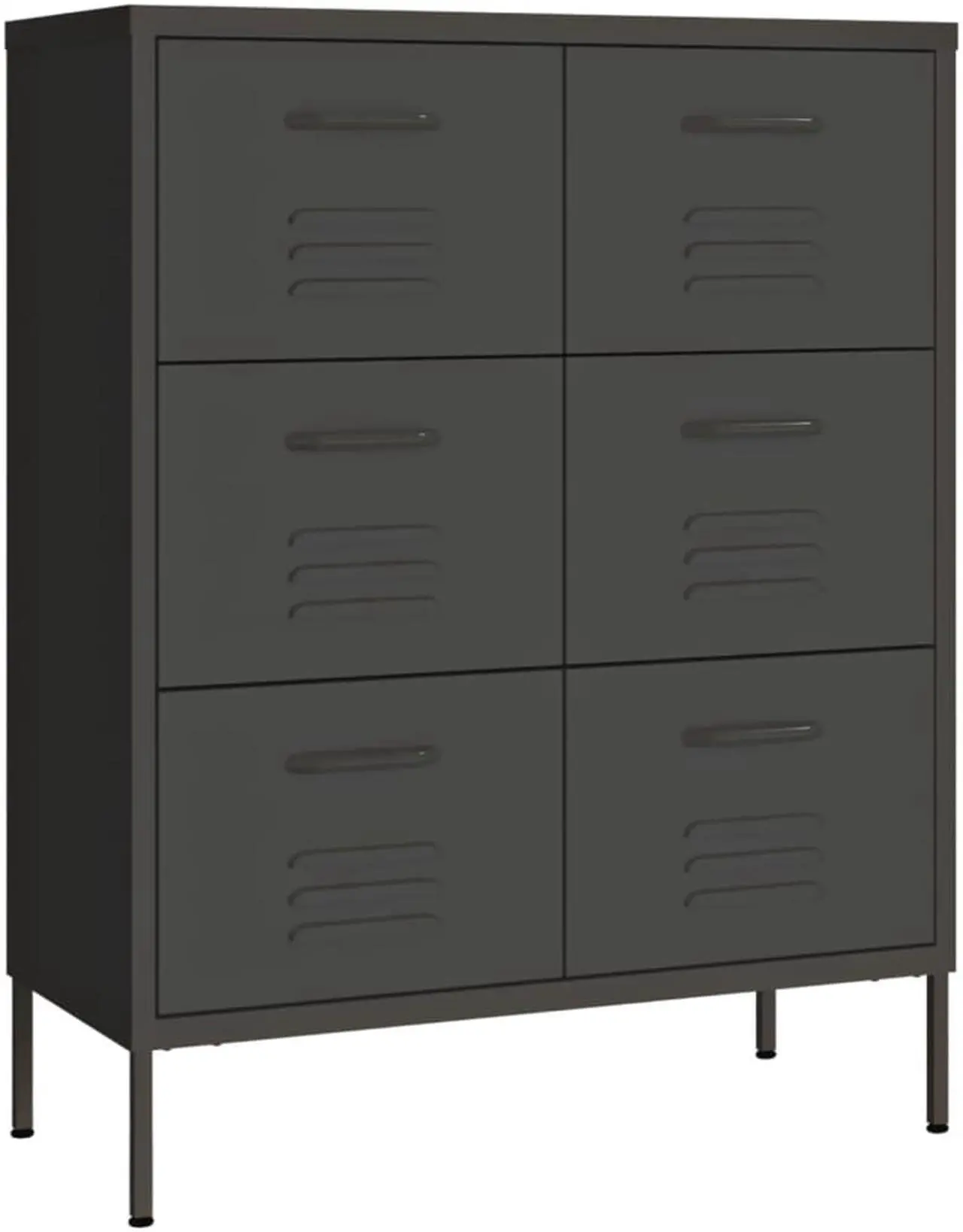 Alt view image 2 of 17 - vidaXL Drawer Cabinet File Cabinet Freestanding Storage Cabinet Black Steel