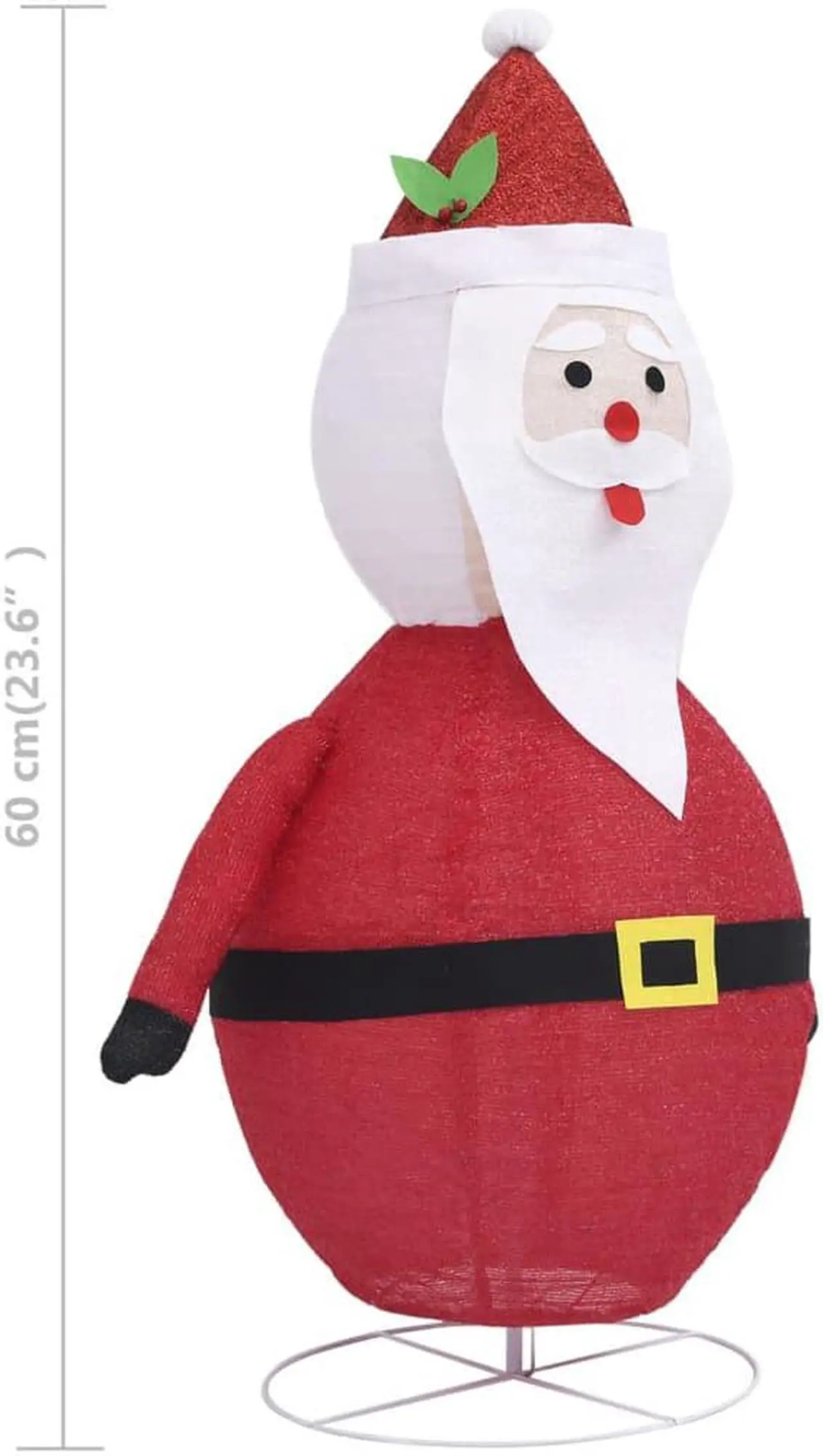 Alt view image 16 of 16 - vidaXL Christmas Decoration Xmas Santa Claus Figure with LEDs Luxury Fabric