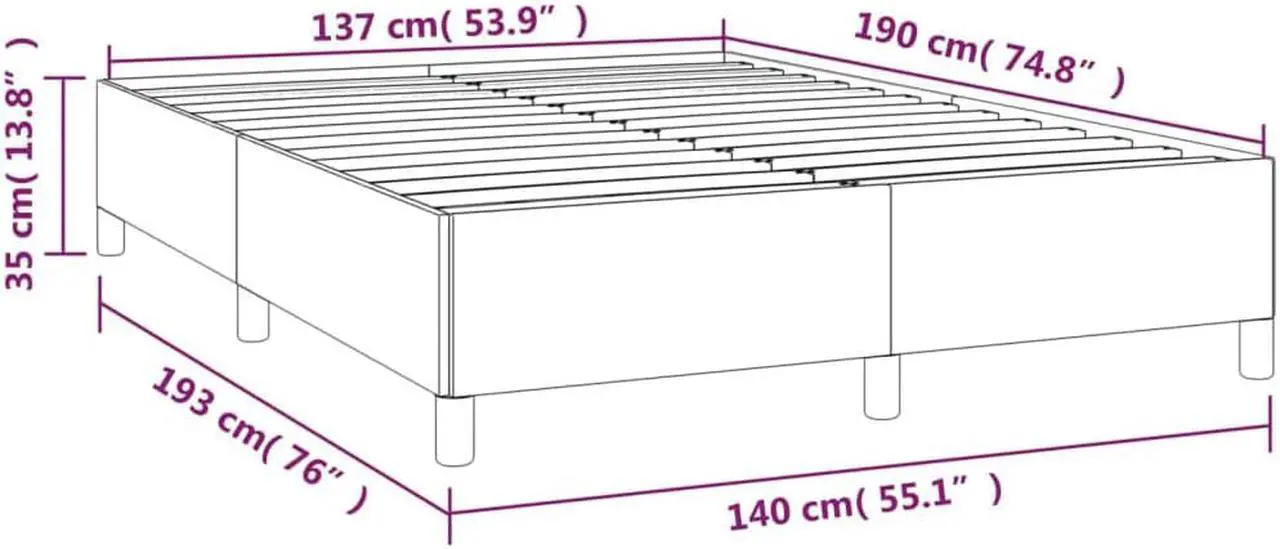 Alt view image 5 of 7 - vidaXL Full Size Bed Frame with Plywood Slats, Platform Bed Frame, Fabric Upholstered Mattress Foundation, No Box Spring Needed & Easy Assembly, Dark Gray, without Mattress