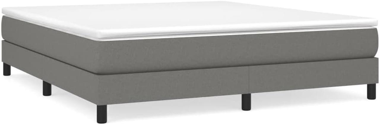 Alt view image 2 of 16 - vidaXL Bed Frame Upholstered Bedroom Furniture Dark Gray 76"x79.9" King Fabric
