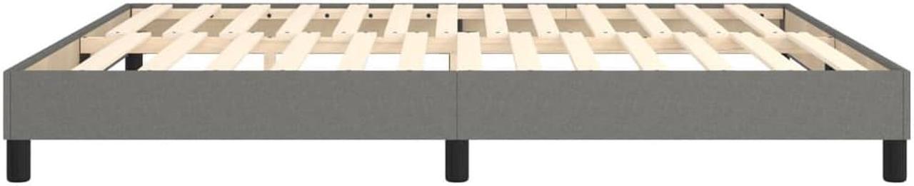 Alt view image 5 of 16 - vidaXL Bed Frame Upholstered Bedroom Furniture Dark Gray 76"x79.9" King Fabric