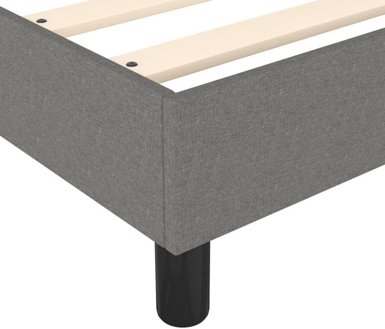 Alt view image 6 of 16 - vidaXL Bed Frame Upholstered Bedroom Furniture Dark Gray 76"x79.9" King Fabric