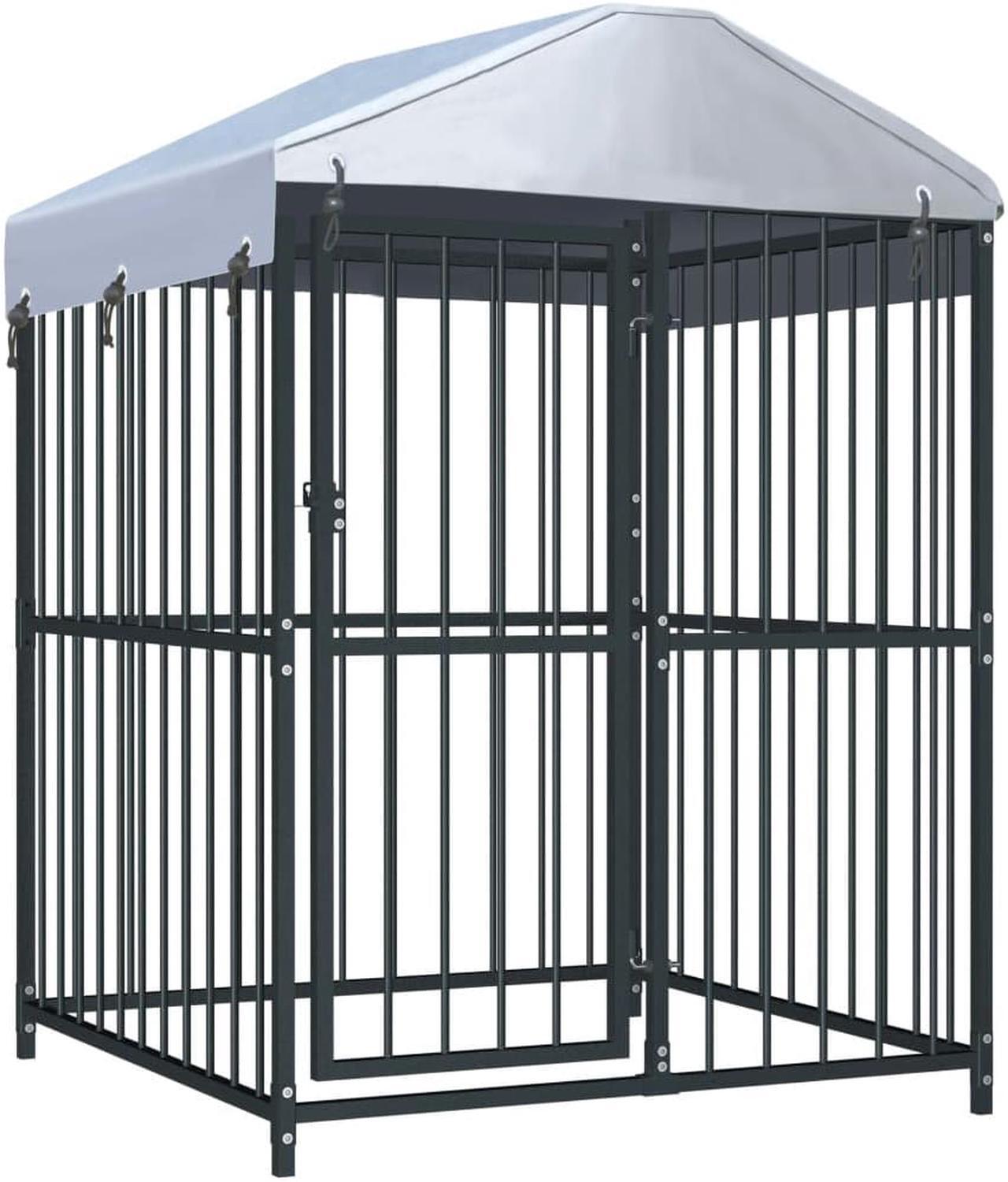 Main image of vidaXL Outdoor Dog Kennel Large Dog Crate Dog Cage with Roof Puppy Playpen