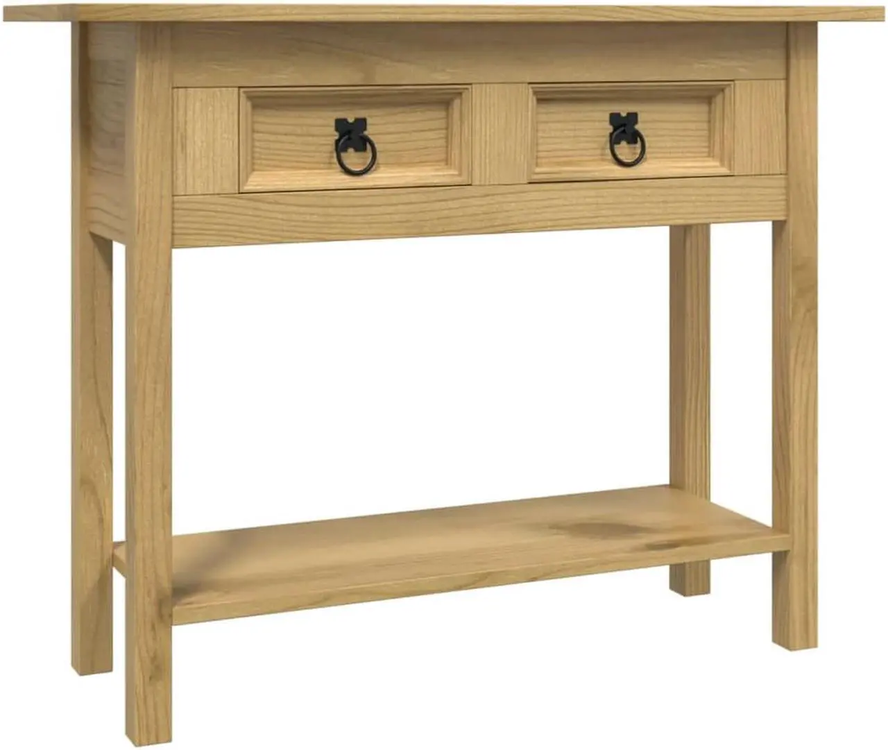 Alt view image 6 of 10 - vidaXL Console Table Mexican Pine Corona Range 35.4"x13.6"x28.7"