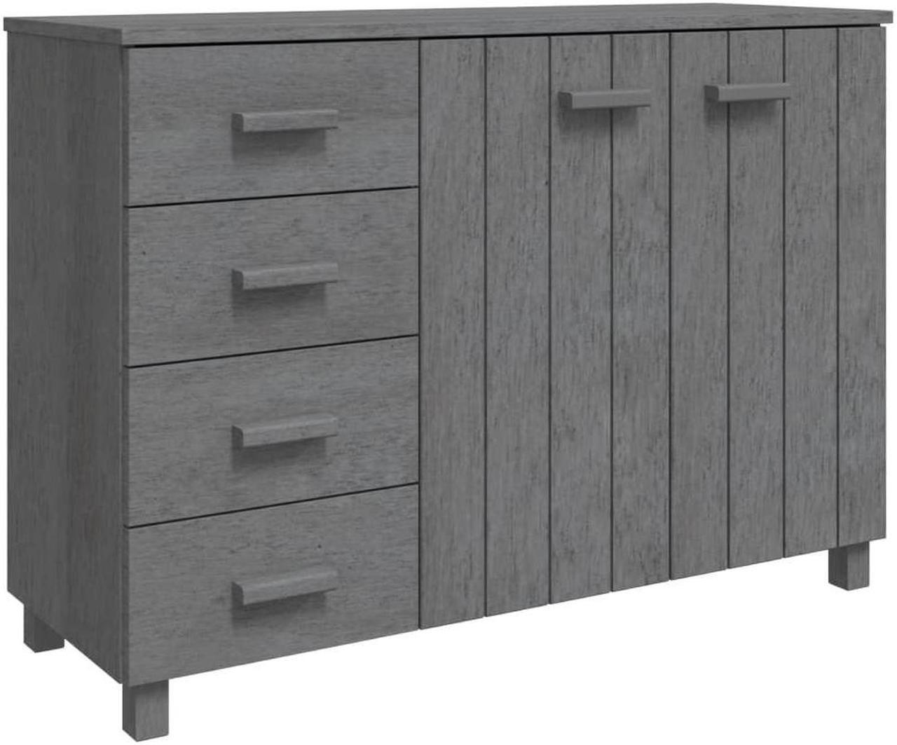 Alt view image 16 of 18 - vidaXL Sideboard Dark Gray 44.5"x15.7"x31.5" Solid Wood Pine