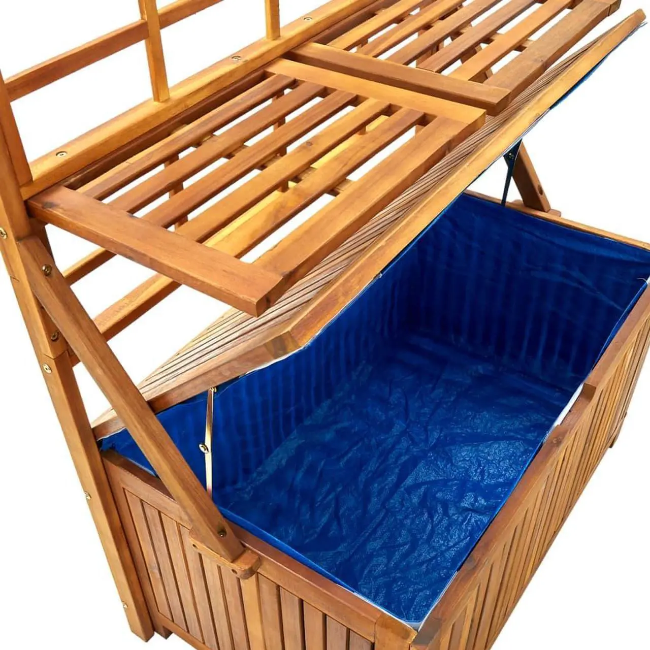 Alt view image 18 of 18 - vidaXL Storage Box with Trellis 39"x21.7"x63" Solid Acacia Wood
