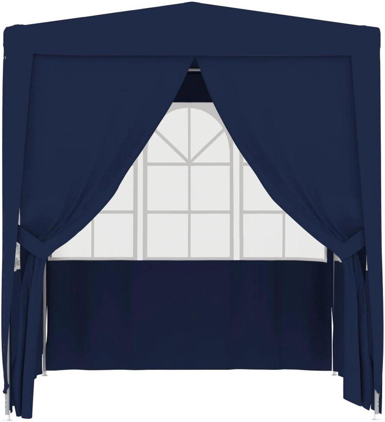 Alt view image 10 of 13 - vidaXL Professional Party Tent with Side Walls 8.2'x8.2' Blue 90 g/m