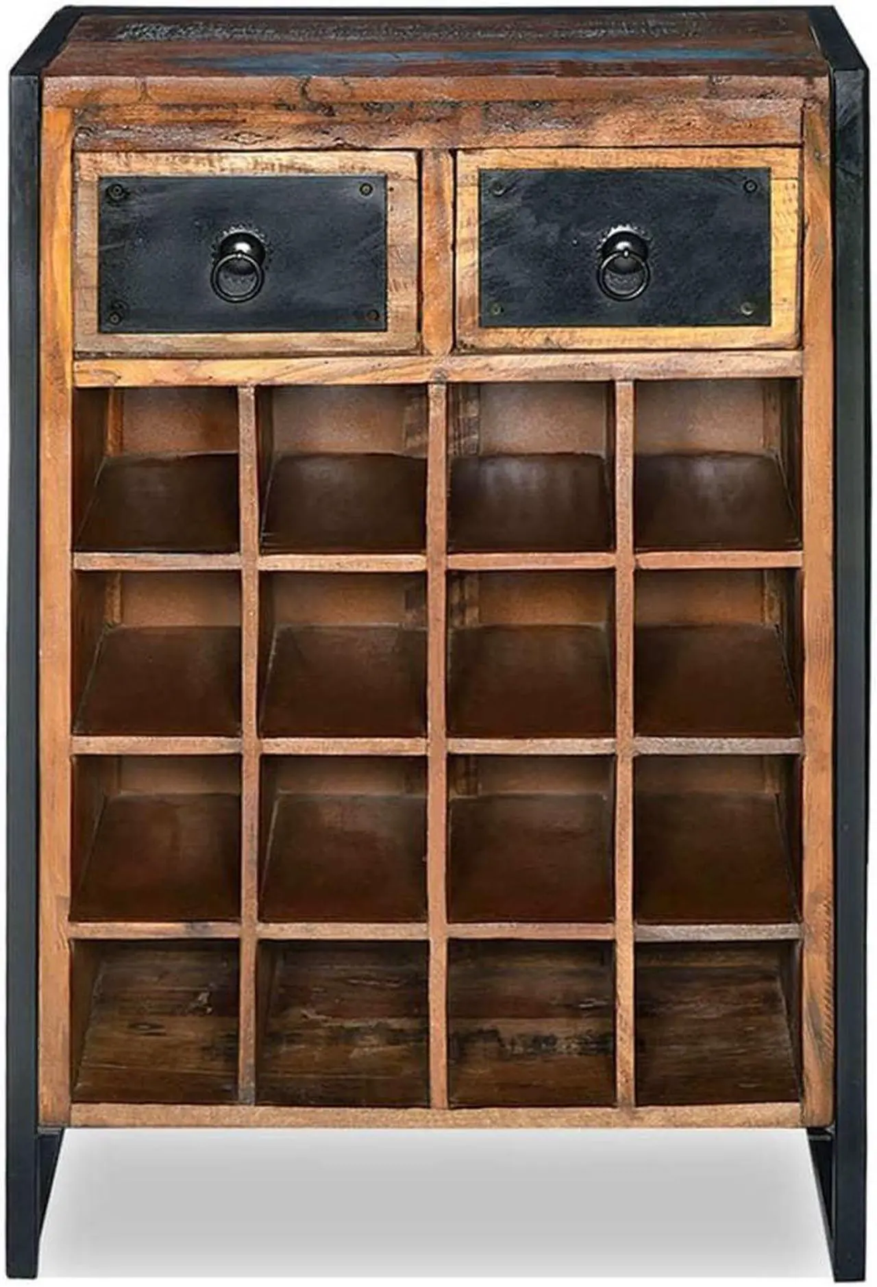 Alt view image 16 of 17 - vidaXL Wine Cabinet Bottle Holder Floor Wine Cabinet Solid Reclaimed Wood