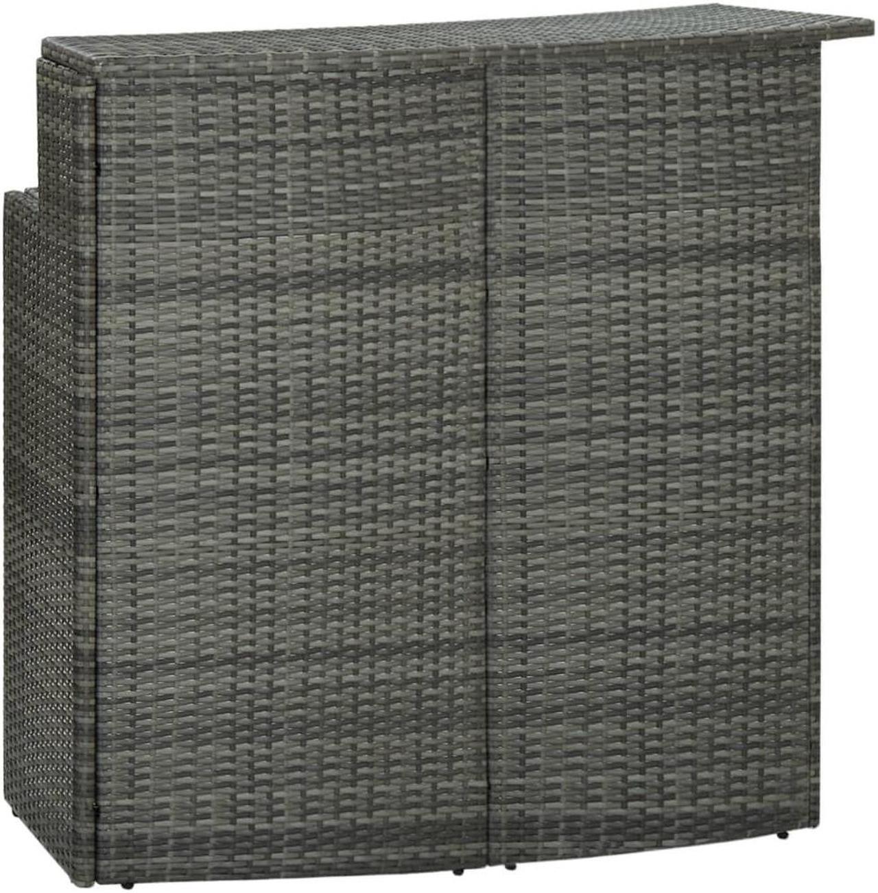 Alt view image 6 of 7 - vidaXL Patio Bar Set 3 Piece Bar Table and Stools Patio Furniture Set Gray