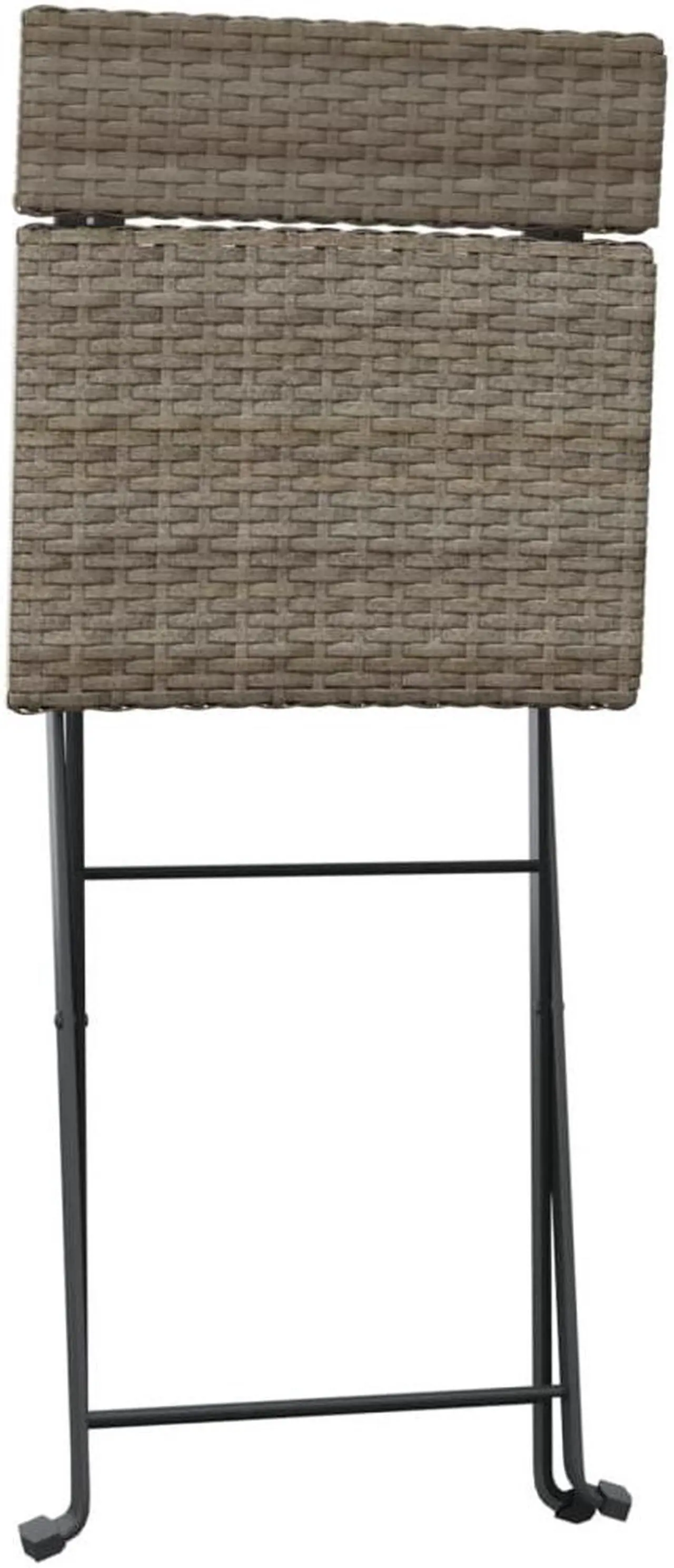 Alt view image 3 of 6 - vidaXL Bistro Set 3 Piece Wicker Outdoor Patio Furniture Set Gray Poly Rattan