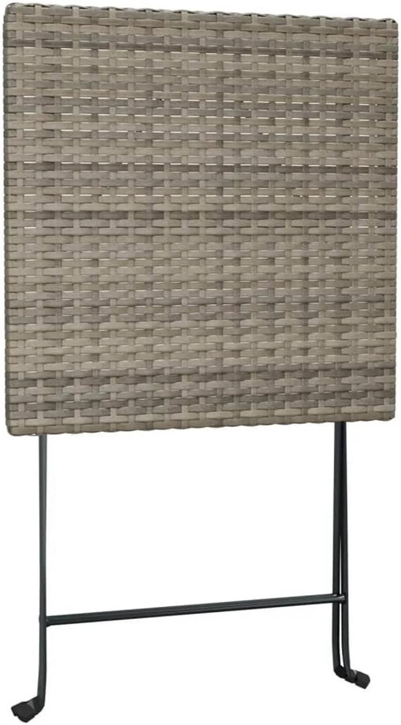 Alt view image 6 of 6 - vidaXL Bistro Set 3 Piece Wicker Outdoor Patio Furniture Set Gray Poly Rattan