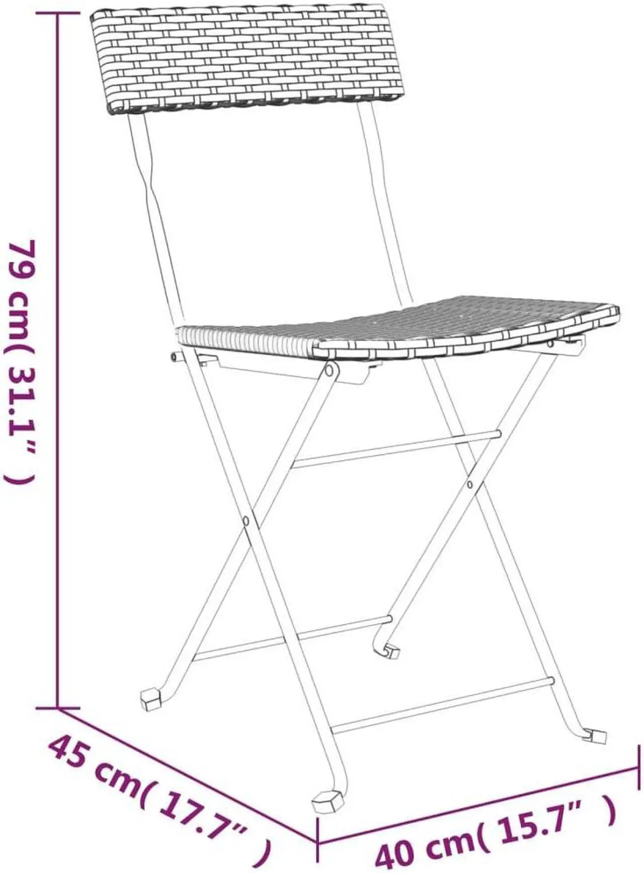 Alt view image 4 of 6 - vidaXL Bistro Set 3 Piece Wicker Outdoor Patio Furniture Set Gray Poly Rattan