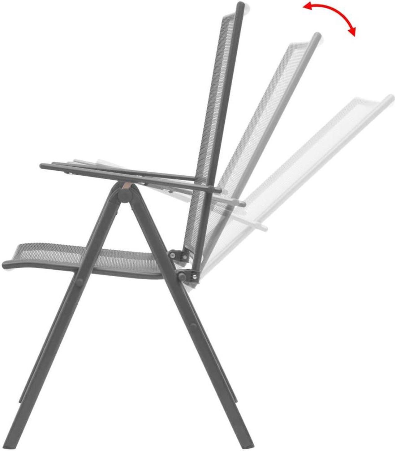 Alt view image 12 of 16 - vidaXL Stackable Patio Chairs 2 Pcs Stack Chair with Metal Frame Steel Gray