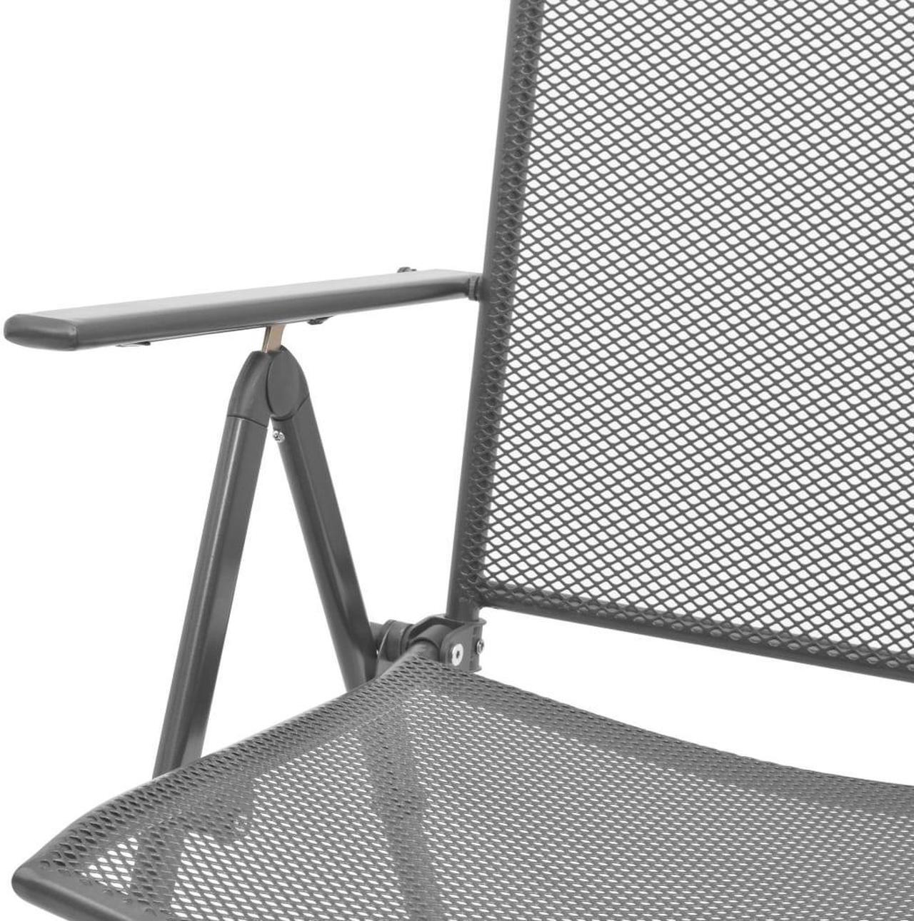 Alt view image 16 of 16 - vidaXL Stackable Patio Chairs 2 Pcs Stack Chair with Metal Frame Steel Gray