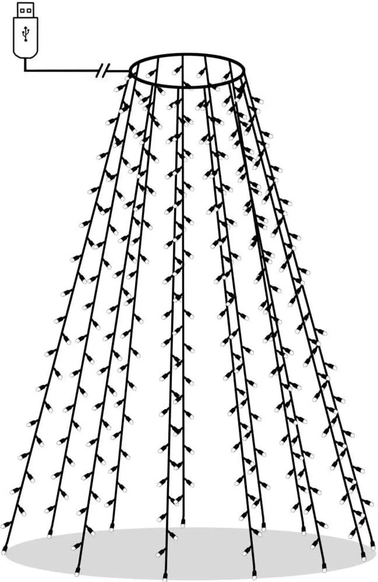 Alt view image 11 of 11 - vidaXL Tree Light Xmas Tree Lights for Indoor and Outdoor LED Net Light 70.9"