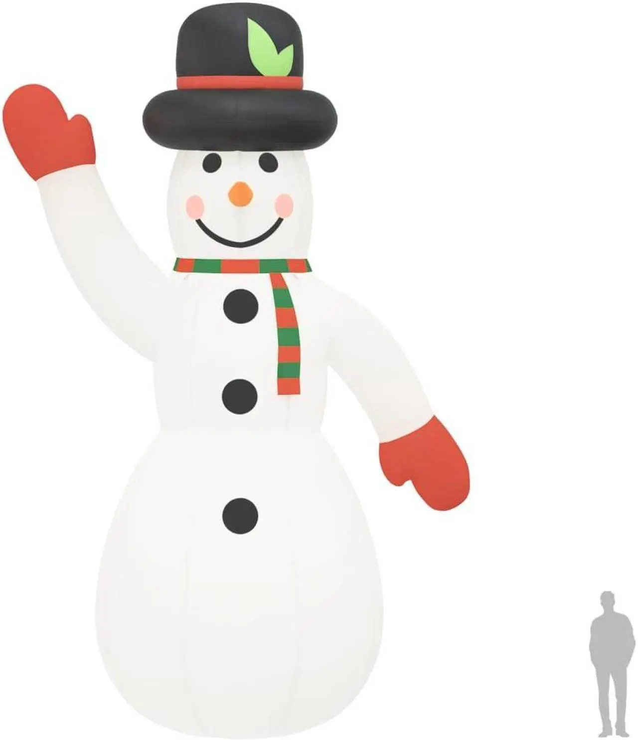 Alt view image 11 of 14 - vidaXL Christmas Inflatable Snowman with LEDs 393.7"