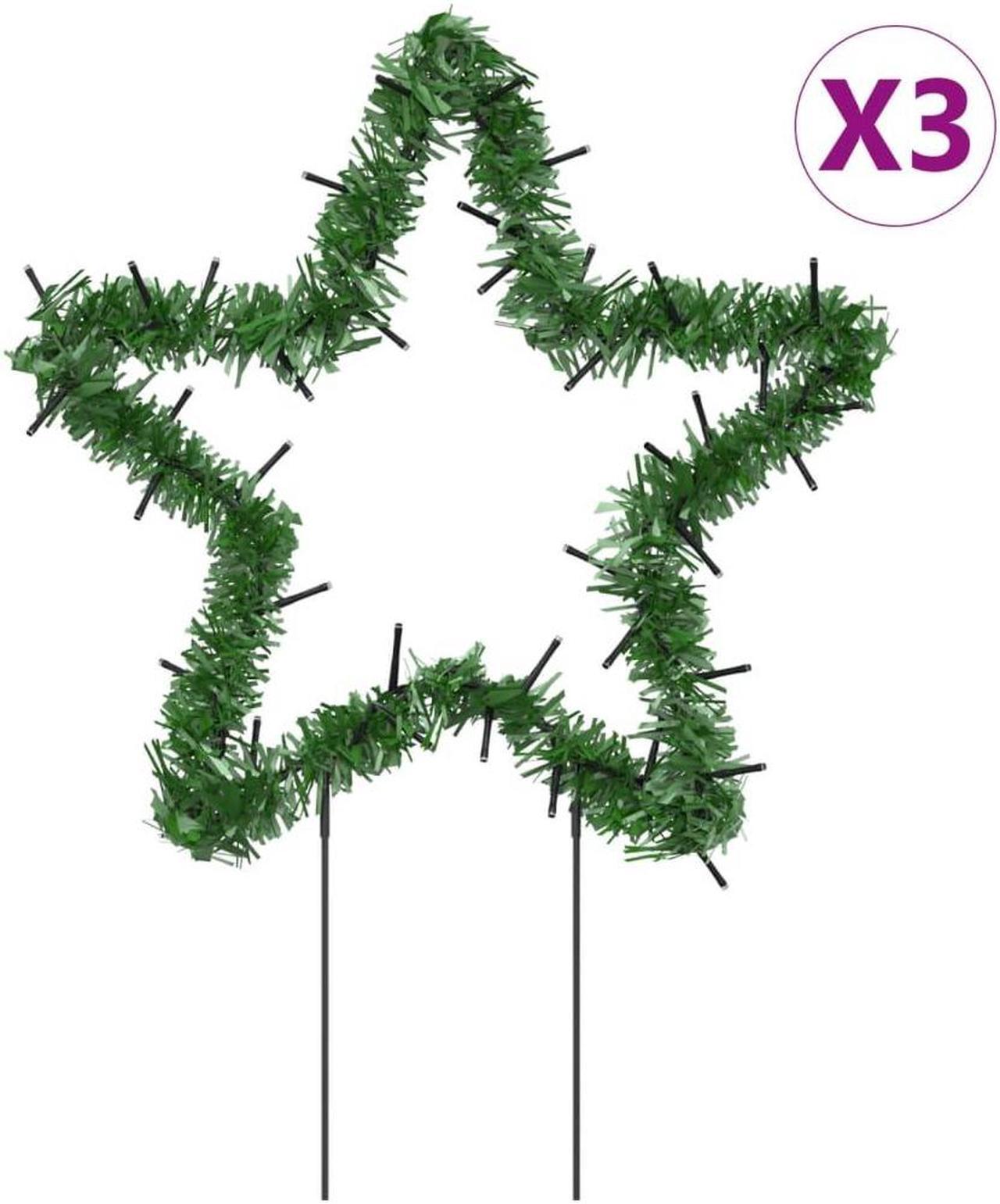 Alt view image 2 of 7 - vidaXL Christmas Decoration with Spikes Outdoor Ornament 3 Pcs Star 50 LEDs