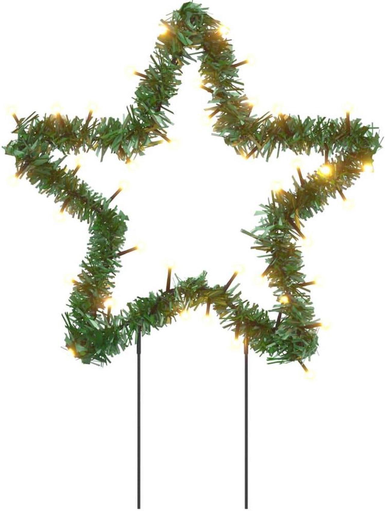 Alt view image 3 of 7 - vidaXL Christmas Decoration with Spikes Outdoor Ornament 3 Pcs Star 50 LEDs