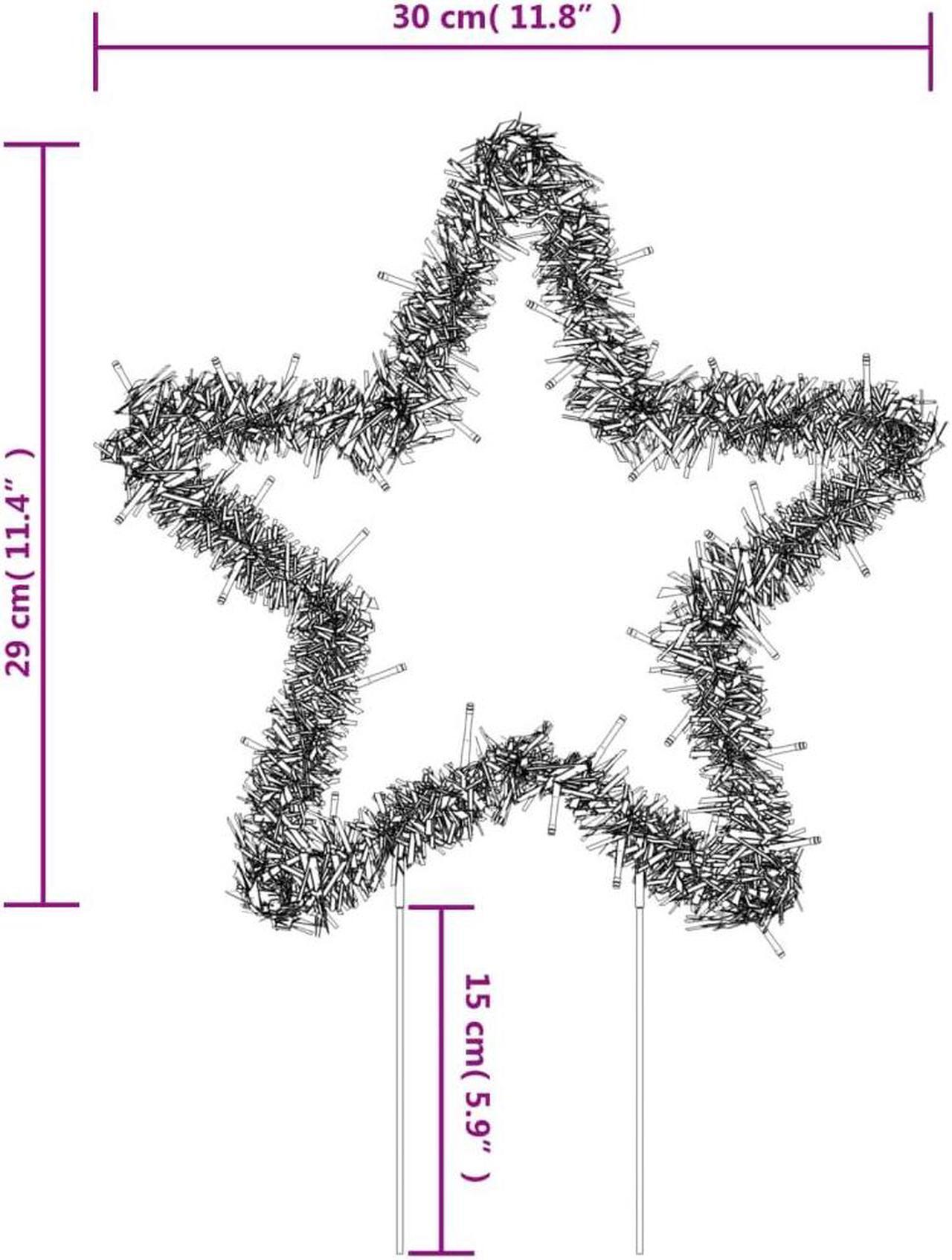 Alt view image 4 of 7 - vidaXL Christmas Decoration with Spikes Outdoor Ornament 3 Pcs Star 50 LEDs
