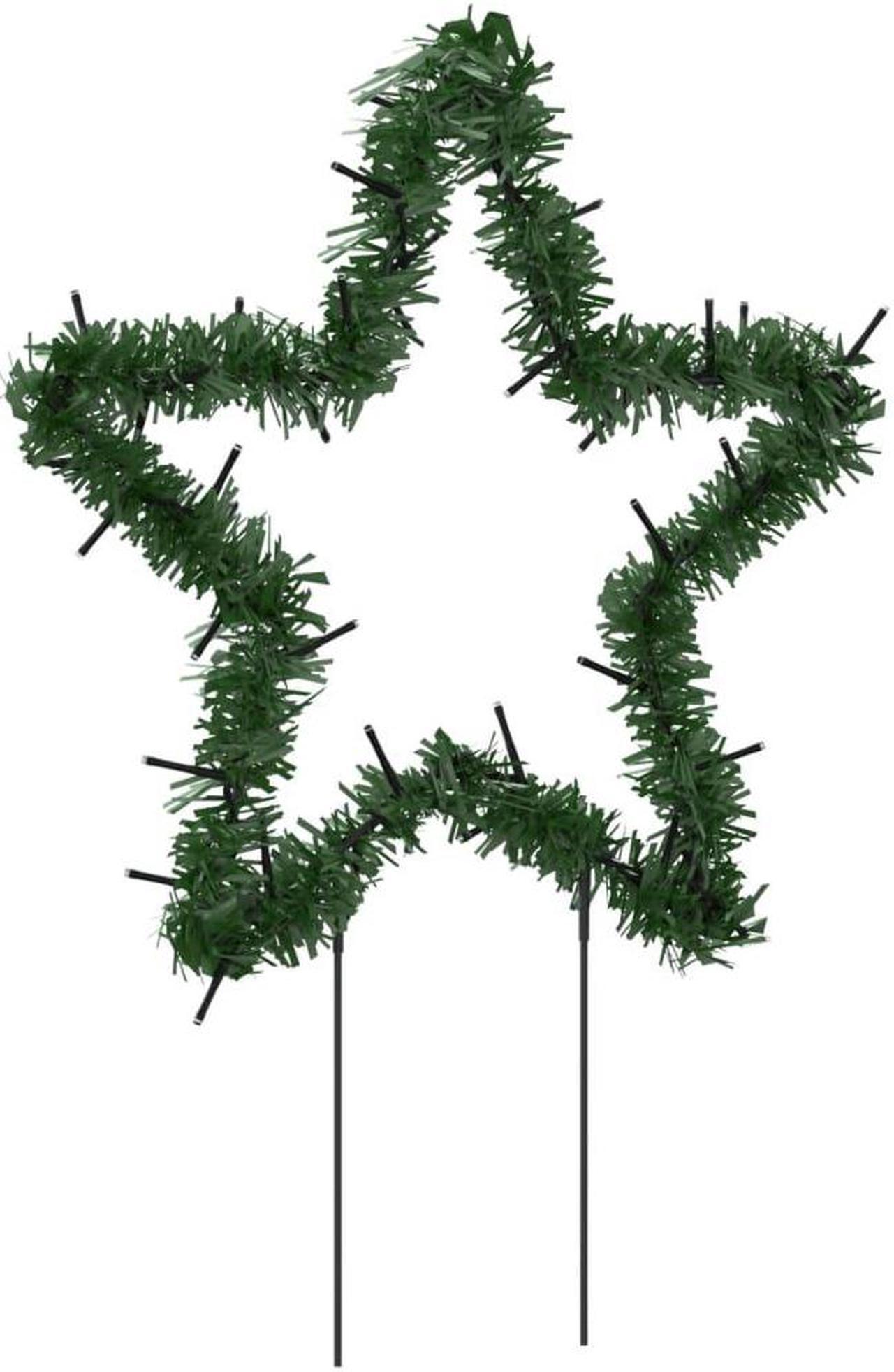 Alt view image 5 of 7 - vidaXL Christmas Decoration with Spikes Outdoor Ornament 3 Pcs Star 50 LEDs