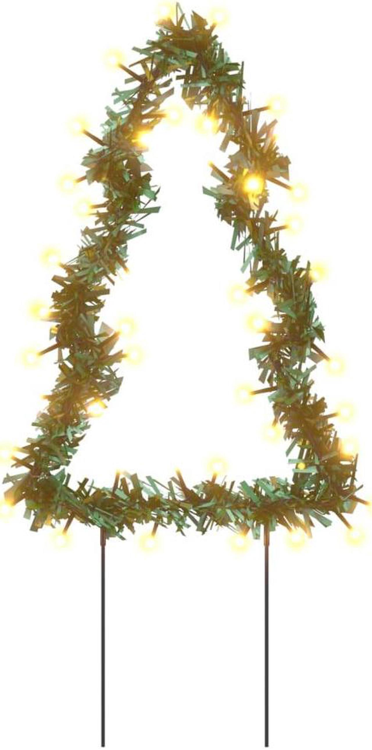 Alt view image 3 of 7 - vidaXL Christmas Decoration with Spikes Outdoor Ornament 3 Pcs Tree 50 LEDs