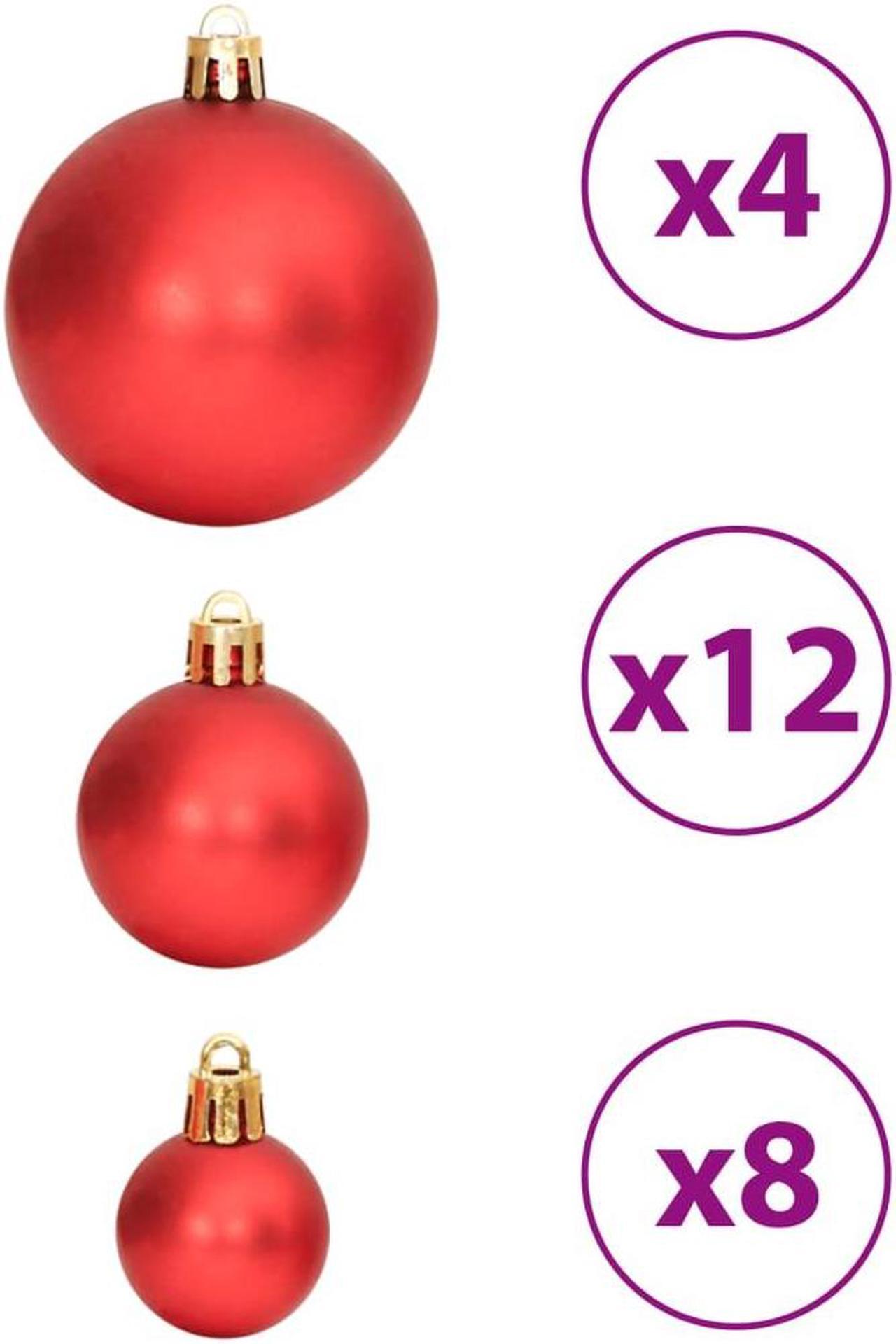 Alt view image 6 of 6 - vidaXL Christmas Decoration Hanging Bauble Ornament 100 Pcs Gold and Wine Red