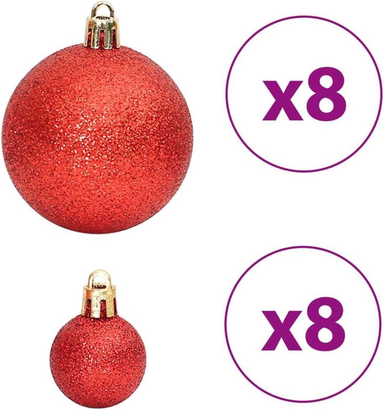 Alt view image 5 of 6 - vidaXL Christmas Decoration Hanging Bauble Ornament 100 Pcs Gold and Wine Red
