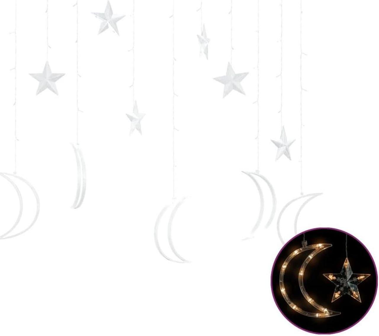 Alt view image 13 of 17 - vidaXL Fairy Lights Hanging Star and Moon Lights with 138 LEDs Warm White