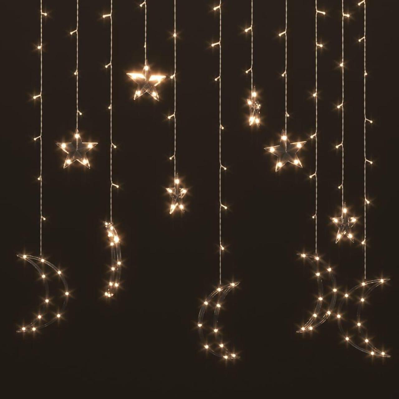 Alt view image 12 of 17 - vidaXL Fairy Lights Hanging Star and Moon Lights with 138 LEDs Warm White