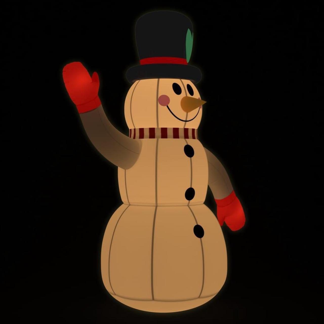 Alt view image 9 of 13 - vidaXL Inflatable Snowman with LEDs 10 ft