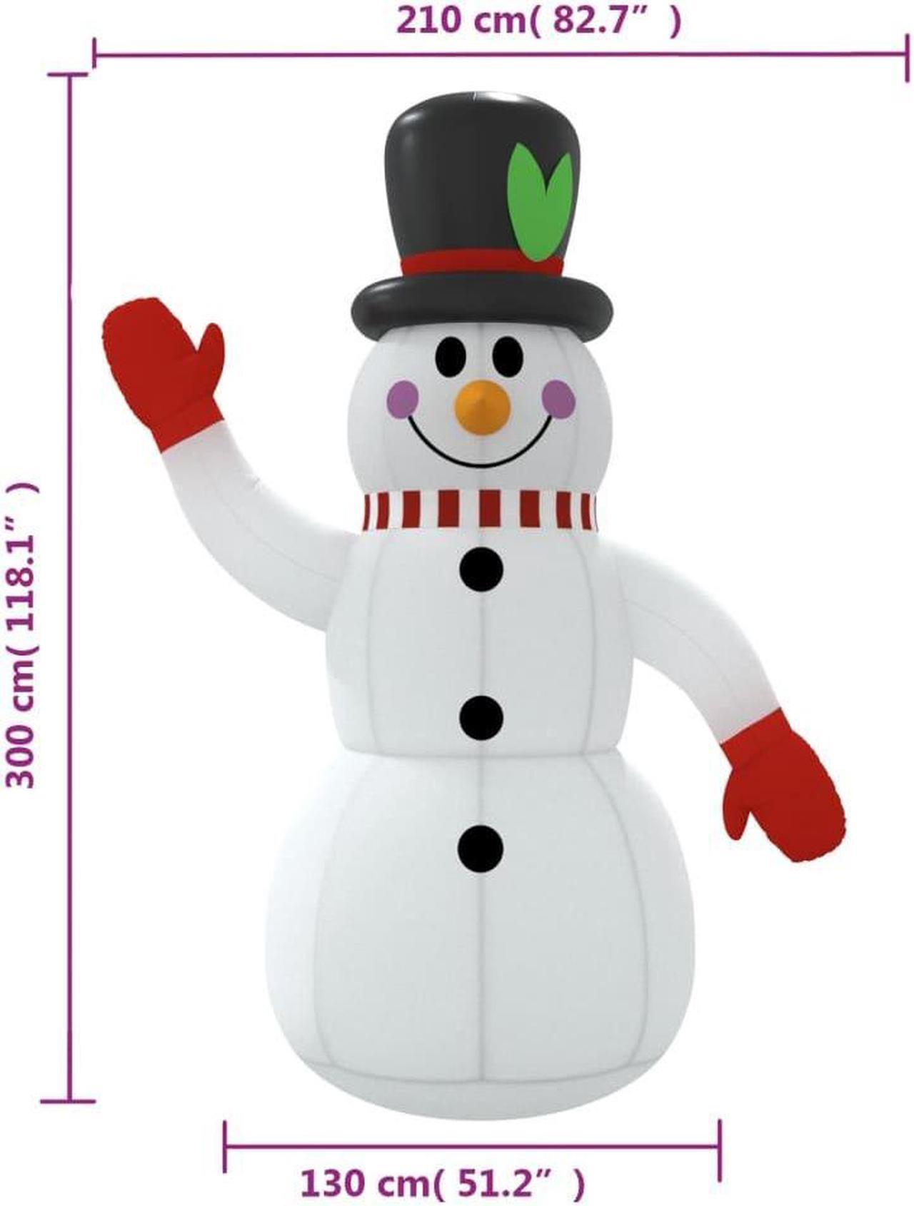 Alt view image 11 of 13 - vidaXL Inflatable Snowman with LEDs 10 ft