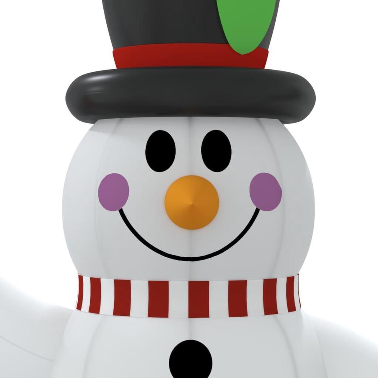 Alt view image 12 of 13 - vidaXL Inflatable Snowman with LEDs 10 ft