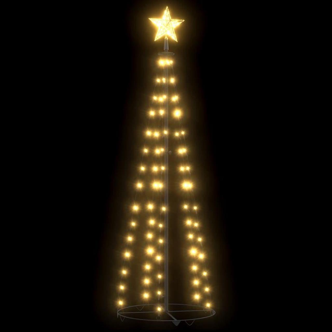 Alt view image 4 of 8 - vidaXL Christmas Cone Tree Warm White 84 LEDs Decoration 19.7"x59.1"