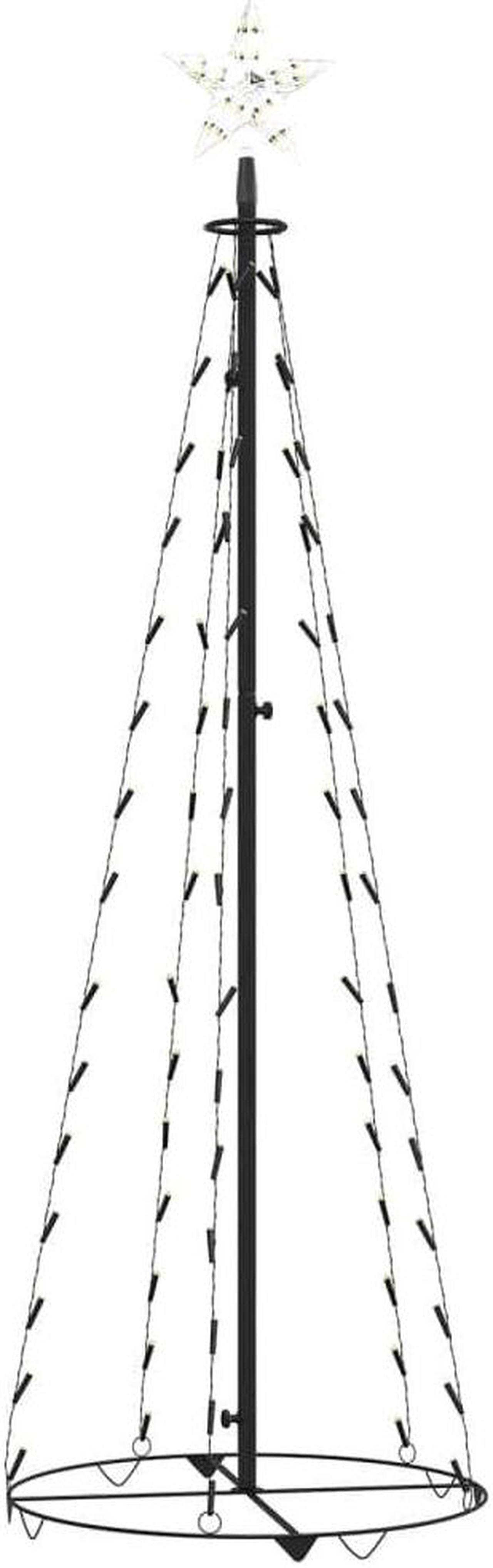 Alt view image 5 of 8 - vidaXL Christmas Cone Tree Warm White 84 LEDs Decoration 19.7"x59.1"