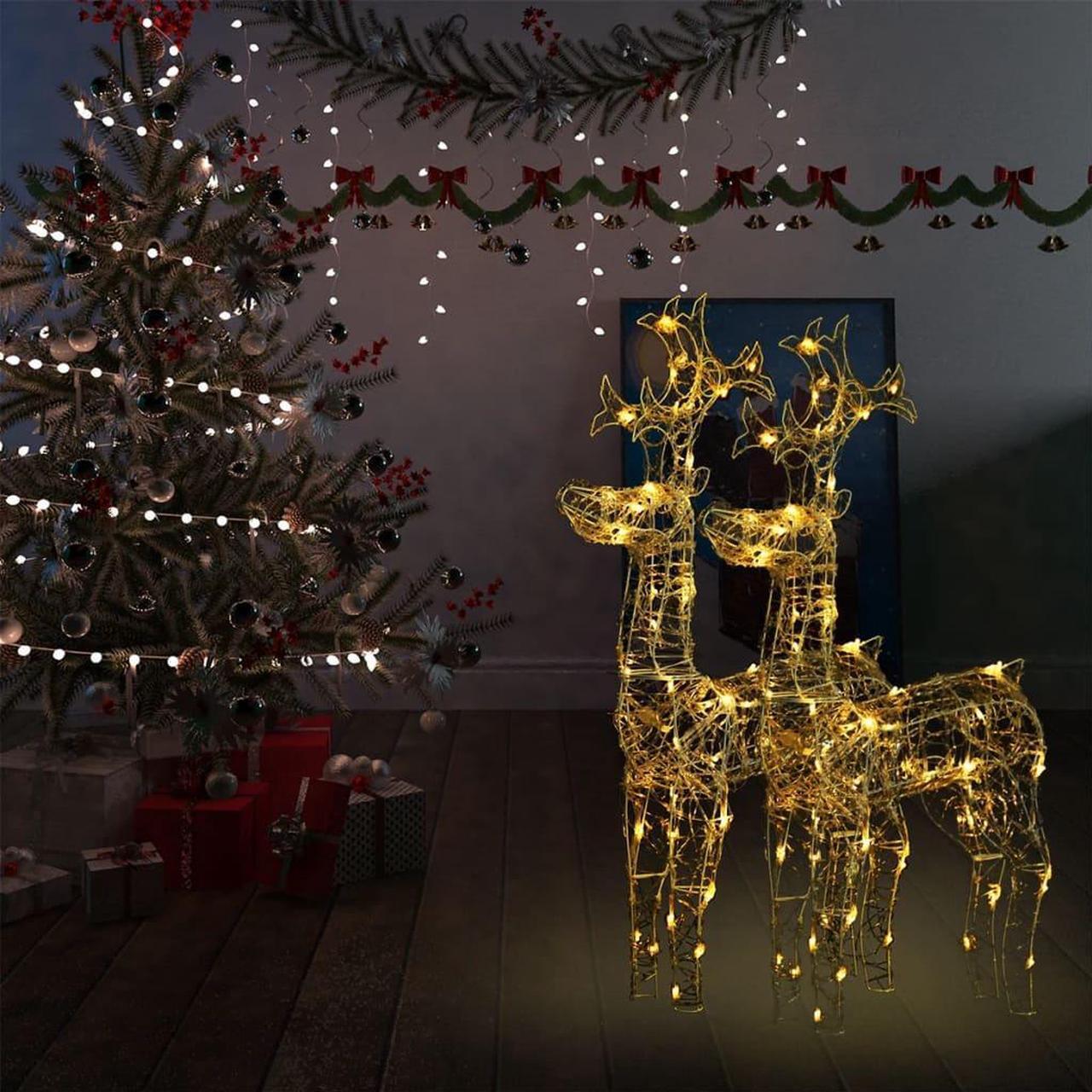 Main image of vidaXL Reindeer Christmas Decoration LEDs Christmas Lighting 2 Pcs Acrylic