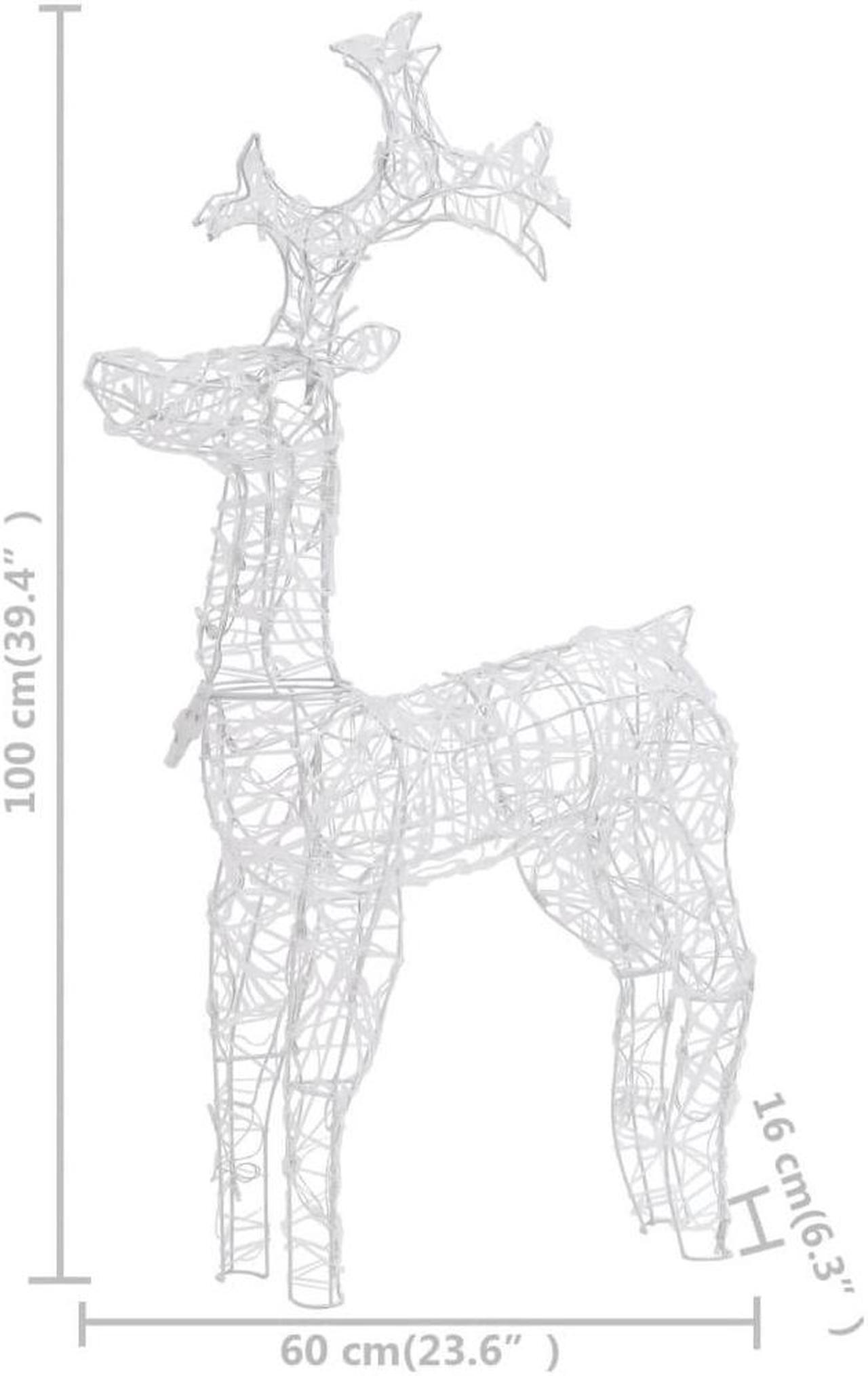 Alt view image 4 of 5 - vidaXL Reindeer Christmas Decoration LEDs Christmas Lighting 2 Pcs Acrylic