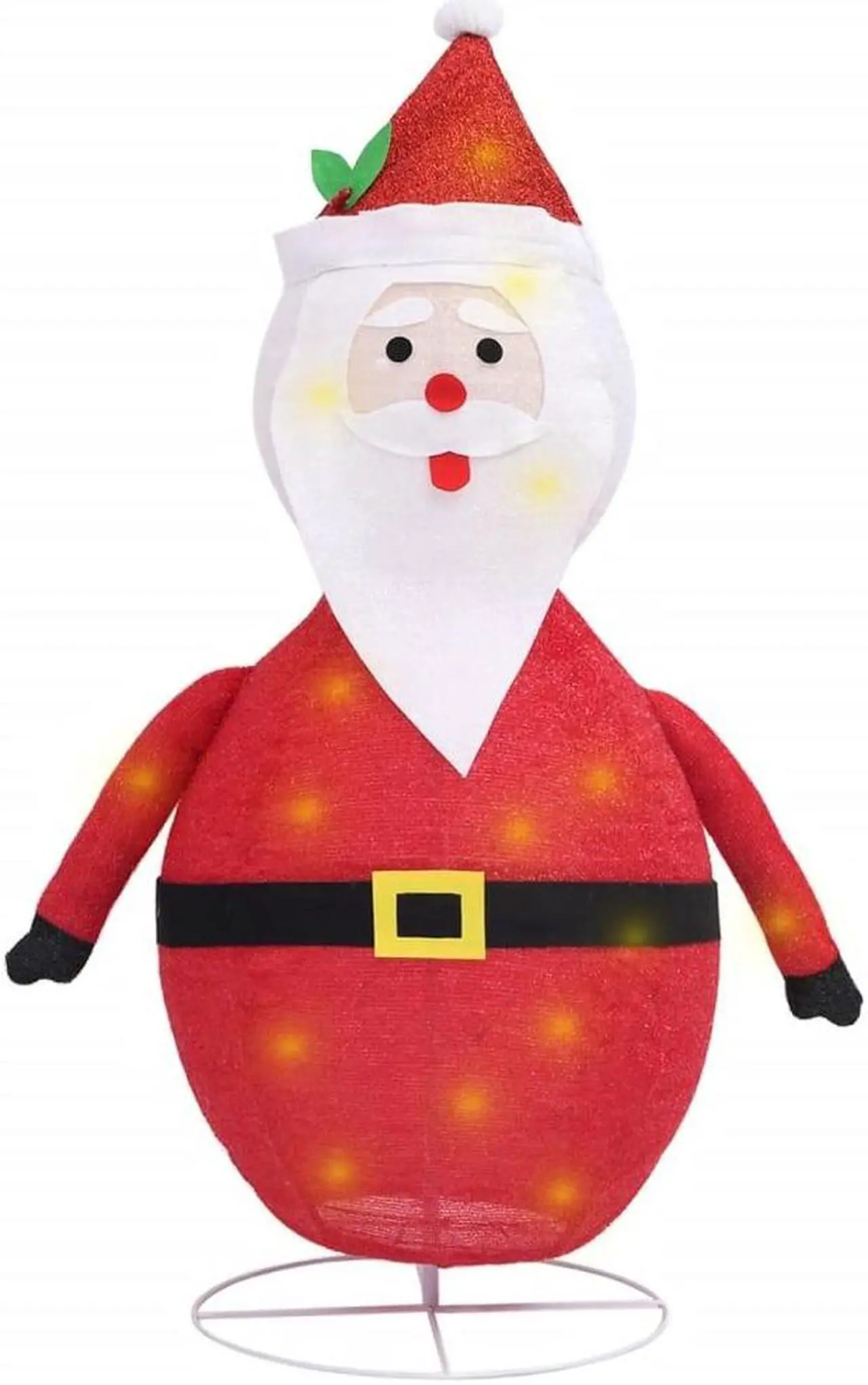 Alt view image 12 of 16 - vidaXL Christmas Decoration Xmas Santa Claus Figure with LEDs Luxury Fabric