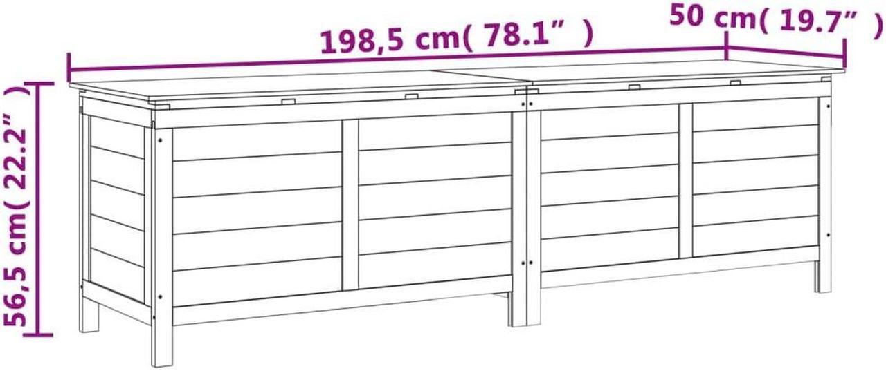 Alt view image 4 of 7 - vidaXL Patio Storage Box UV Resistant Outdoor Cushion Storage Solid Wood Fir