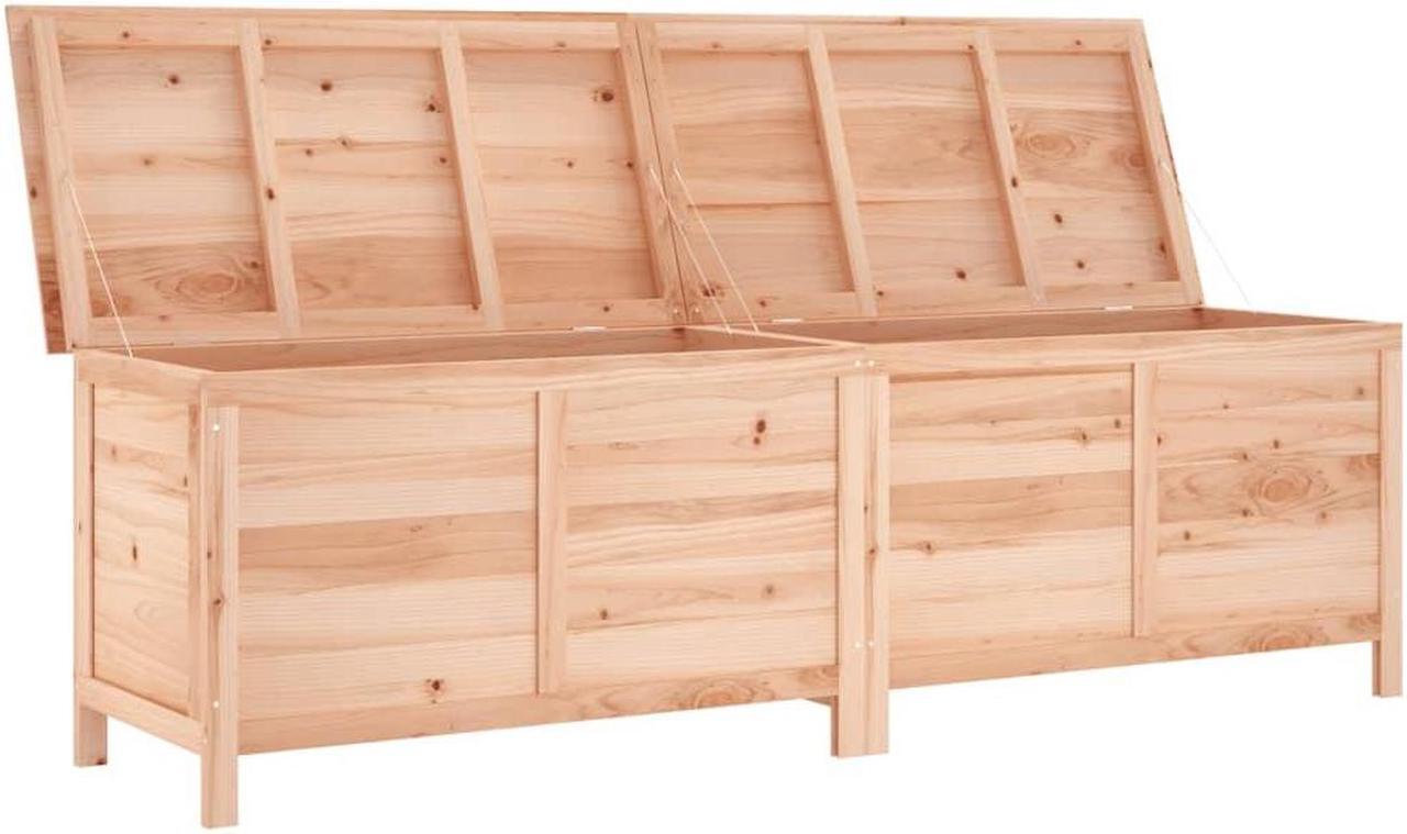 Alt view image 3 of 7 - vidaXL Patio Storage Box UV Resistant Outdoor Cushion Storage Solid Wood Fir