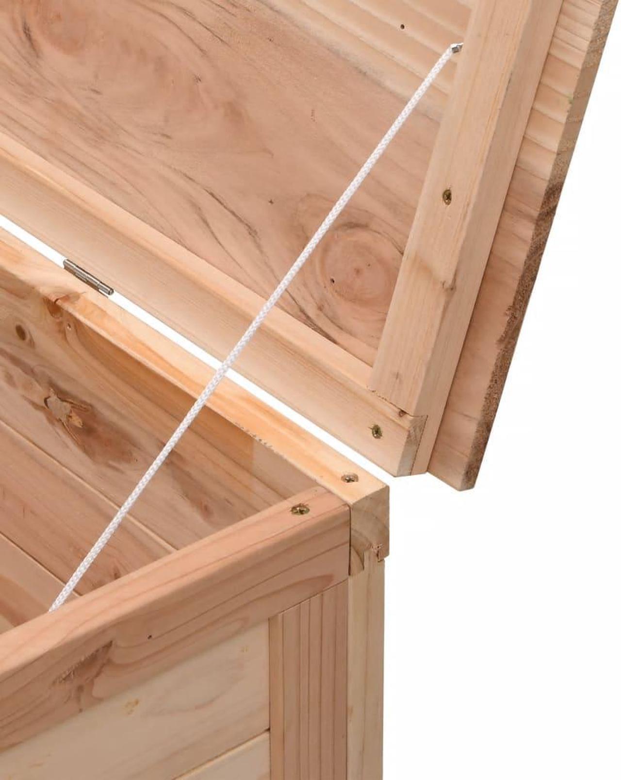 Alt view image 7 of 7 - vidaXL Patio Storage Box UV Resistant Outdoor Cushion Storage Solid Wood Fir